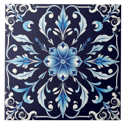 blauwe harmonie tegel tegeltje (Voorkant)