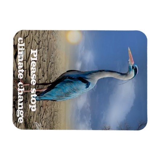 Blauwe haron in droogte magneet (Horizontaal)