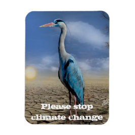 Blauwe haron in droogte magneet