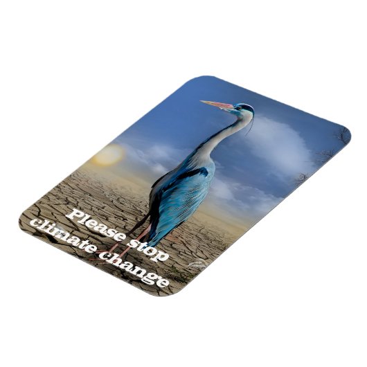 Blauwe haron in droogte magneet (Linkerzijde)