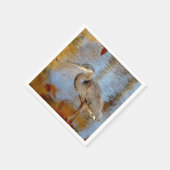 Blauwe haron, omhuld met herfst servet (Hoek)