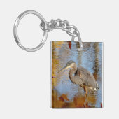 Blauwe haron, omhuld met herfst sleutelhanger (Voorkant Links)