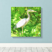 Blauwe haron, vijver,  wilde vogel, natuur canvas afdruk (Insitu (Houten vloer))