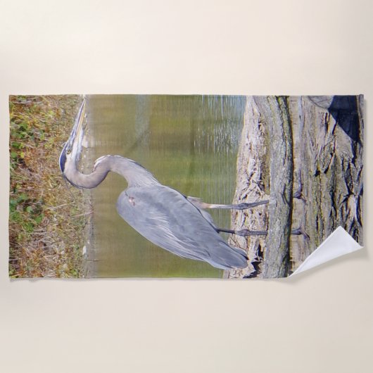 Blauwe haronhanddoek strandlaken (Voorkant)