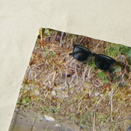 Blauwe haronhanddoek strandlaken (In situ)