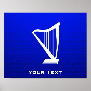 Blauwe harp poster