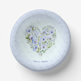 Blauwe Hart Bloemen Papieren Bowl Kommen