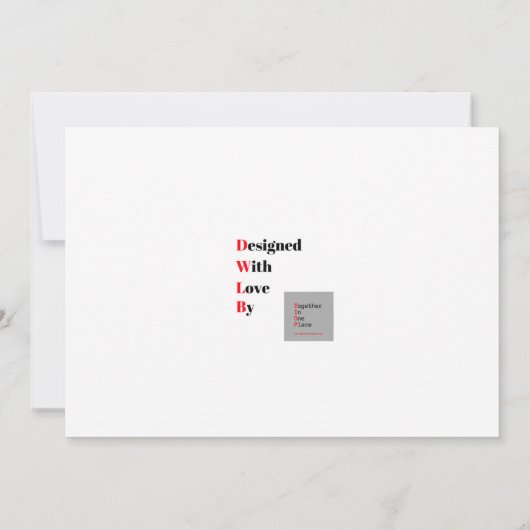 Blauwe Hart bruiloft uitnodiging (Achterkant)