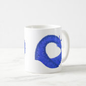 Blauwe hart draak op wit koffiemok (Voorkant rechts)