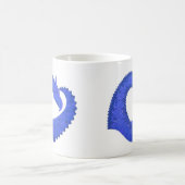 Blauwe hart draak op wit koffiemok (Center)