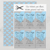 Blauwe Hart Luier Raffle Kleine Jongen Baby shower Kaart (Voorkant / Achterkant)