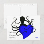 Blauwe Hart Octopus - Briefkaart (Voorkant / Achterkant)