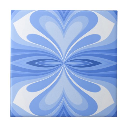 Blauwe Hart Vlinder Abstract Tegeltje (Voorkant)