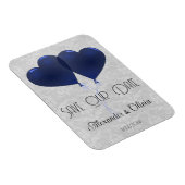 Blauwe hartballonnen opslaan de datum magneet (Rechterzijde)