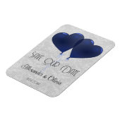 Blauwe hartballonnen opslaan de datum magneet (Linkerzijde)