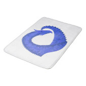 Blauwe hartdraak op wit badmat (Gekanteld)