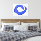 Blauwe hartdraak op wit canvas afdruk (Insitu (Slaapkamer))