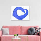 Blauwe hartdraak op wit canvas afdruk (Insitu (Woonkamer))