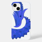 Blauwe hartdraak op wit Case-Mate iPhone case (Achterkant)