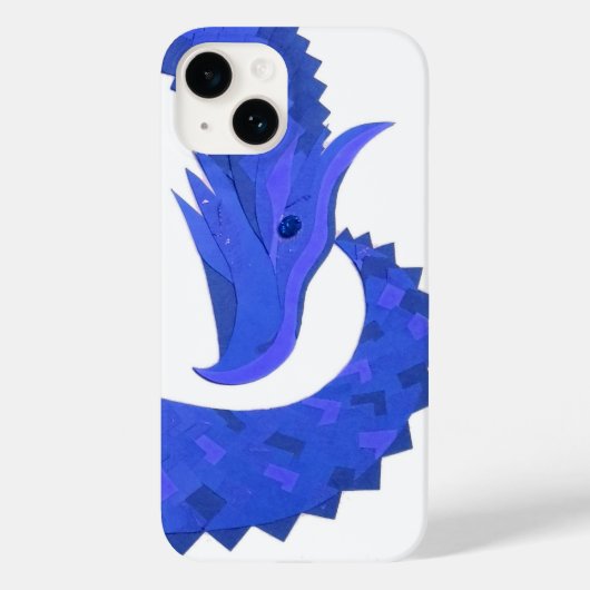Blauwe hartdraak op wit Case-Mate iPhone case (Achterkant)
