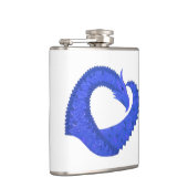 Blauwe hartdraak op wit heupfles (Rechts)
