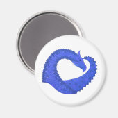 Blauwe hartdraak op wit magneet (Voorkant / Achterkant)