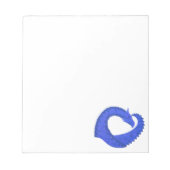 Blauwe hartdraak op wit notitieblok (Voorkant)