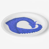 Blauwe hartdraak op wit papieren bordje (Gekanteld)