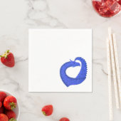 Blauwe hartdraak op wit servet (Insitu)