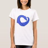 Blauwe hartdraak op wit t-shirt (Voorkant)