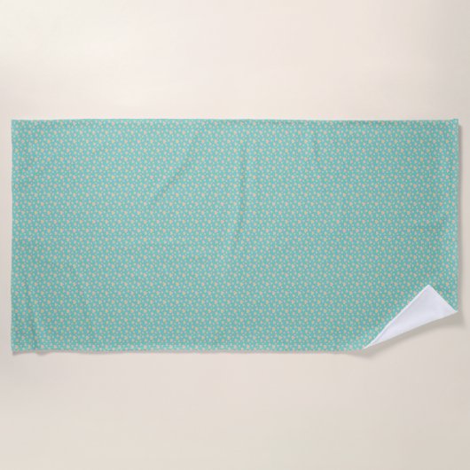 blauwe harten badhanddoek (Voorkant)