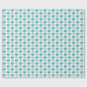 Blauwe harten Boho  Pattern Cadeaupapier (Vlak)