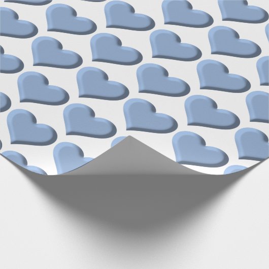 Blauwe harten cadeaupapier (Hoek)