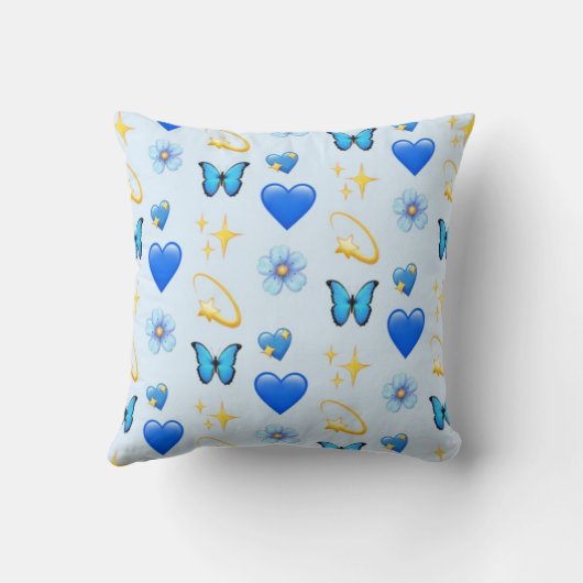 Blauwe harten - Creëer uw eigen (CYO) - Pijler Kussen (Achterkant)