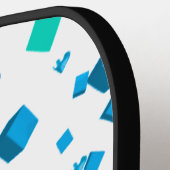 Blauwe harten en kubussen Pickleball Paddle (Links Detail)