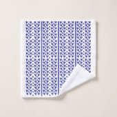 Blauwe harten en strepen bad handdoek (Wasdoekje)