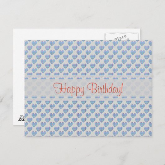 Blauwe harten Gefeliciteerd! Briefkaart (Voorkant / Achterkant)