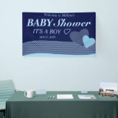 Blauwe harten | Het is een jongen | Modern Baby sh Spandoek (Beurs)