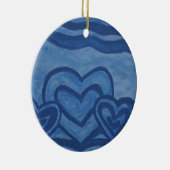 Blauwe harten keramisch ornament (Rechts)