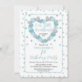 Blauwe harten Kleine Schatje 1e verjaardag Kaart (Voorkant)