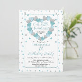 Blauwe harten Kleine Schatje 1e verjaardag Kaart (Staand voorkant)