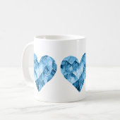Blauwe harten koffiemok (Voorkant links)