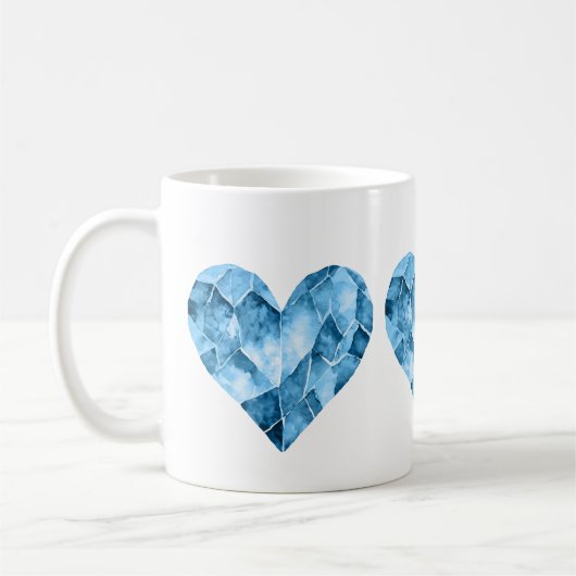 Blauwe harten koffiemok (Links)