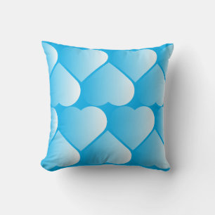 blauwe harten kussen