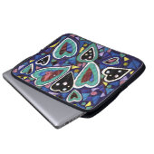 Blauwe harten laptop sleeve (Voorkant onderkant)