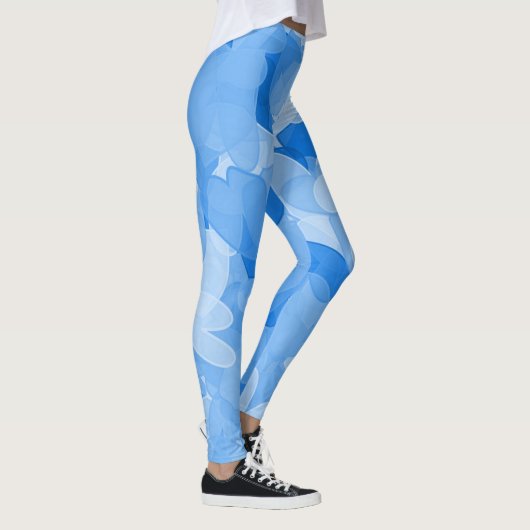 Blauwe Harten Leggings - Mode Dames Broeken (Rechts)