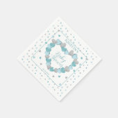 Blauwe harten met een klein liefje Baby shower Servet (Hoek)