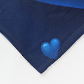 Blauwe harten met sterren patroon fleece deken (Hoek)