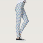 Blauwe harten op kiezelgrijs leggings (Rechts)