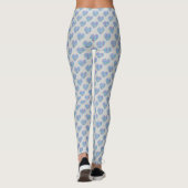 Blauwe harten op kiezelgrijs leggings (Achterkant)
